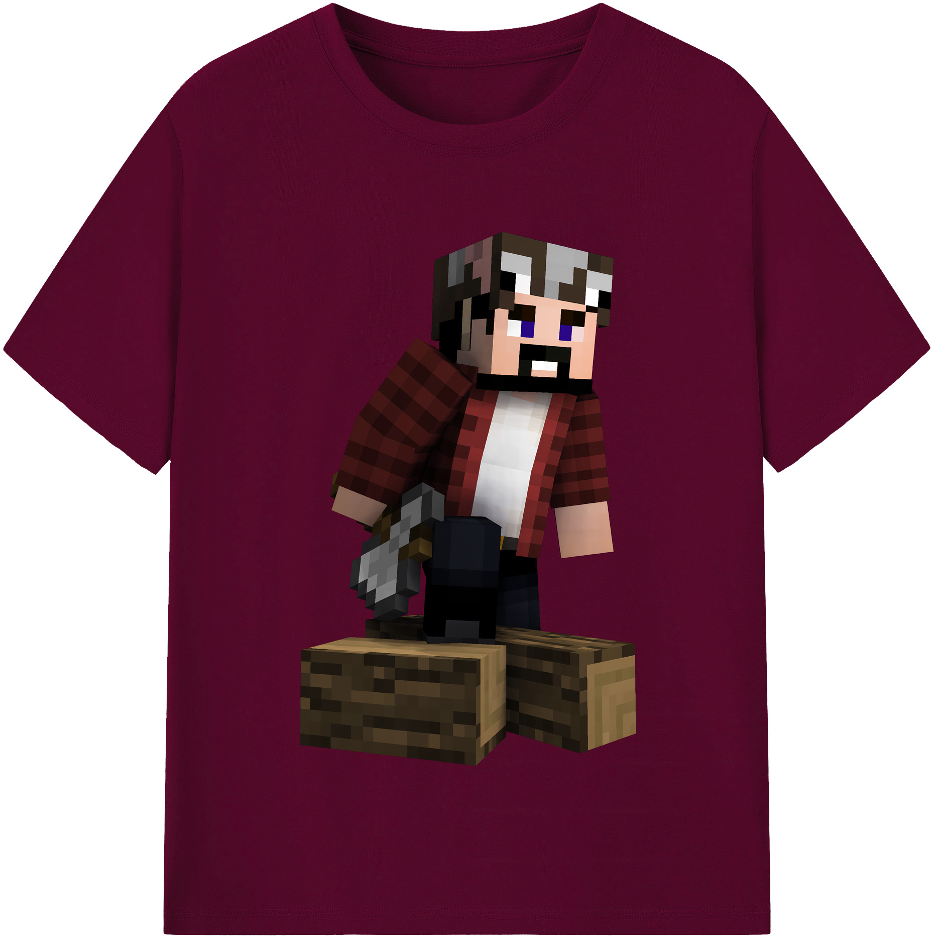 （画像用） マインクラフト ブロックの世界 Minecraft MC Block world レディースカジュアルプリントTシャツ（綿100％）